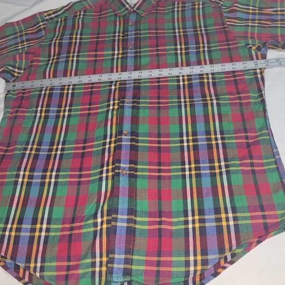 Vintage Brothers SERO Shirtmakers Red Plaid Combed Cotton Men's Shirt L/S Size L - Picture 6 of 8